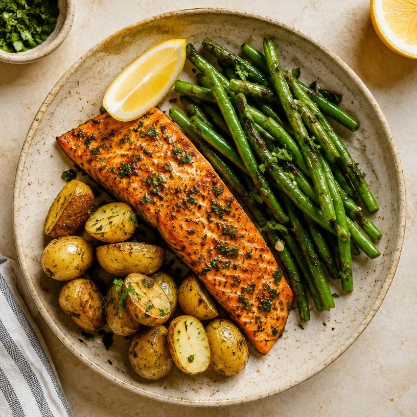 Herb salmon & greens